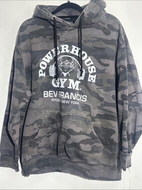 Powerhouse Gym Bev Francis Gray Camo Pullover Hoodie